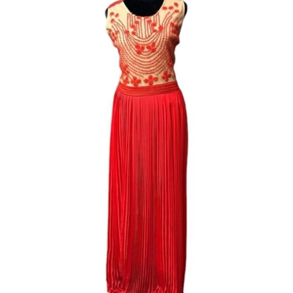 Anthropologie Rina Dhaki Rubied Dusk Dress Formal Boho Embroidered Size 4 - Picture 3 of 10